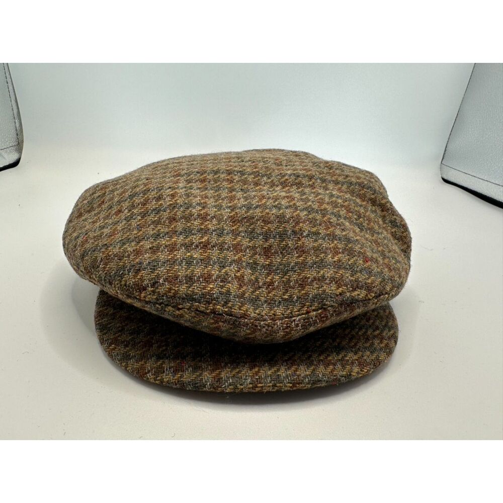 Vintage McFarlane Dunoon Wool Newsboy Cabbie Flat Driving Plaid Tartan Cap Hat